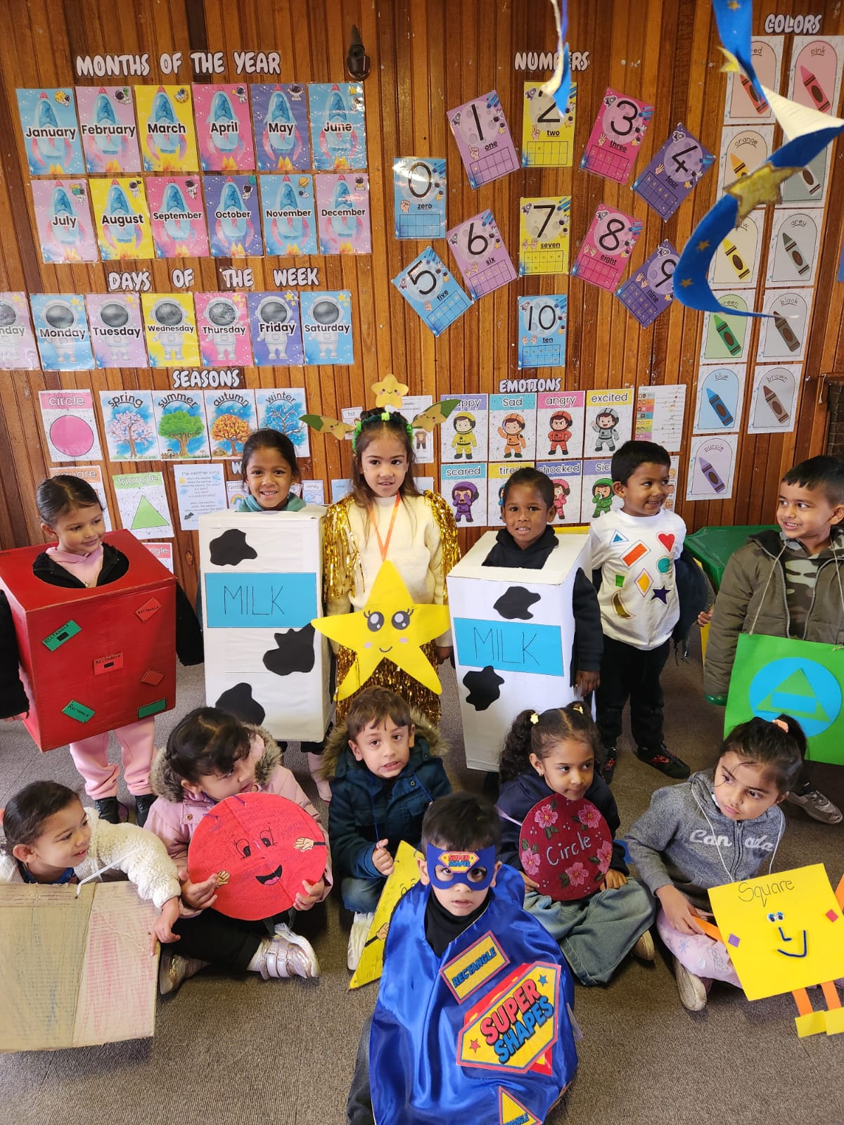 Students expressing happiness and unity